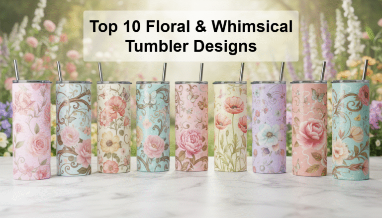Top 10 Floral & Whimsical Tumbler Designs
