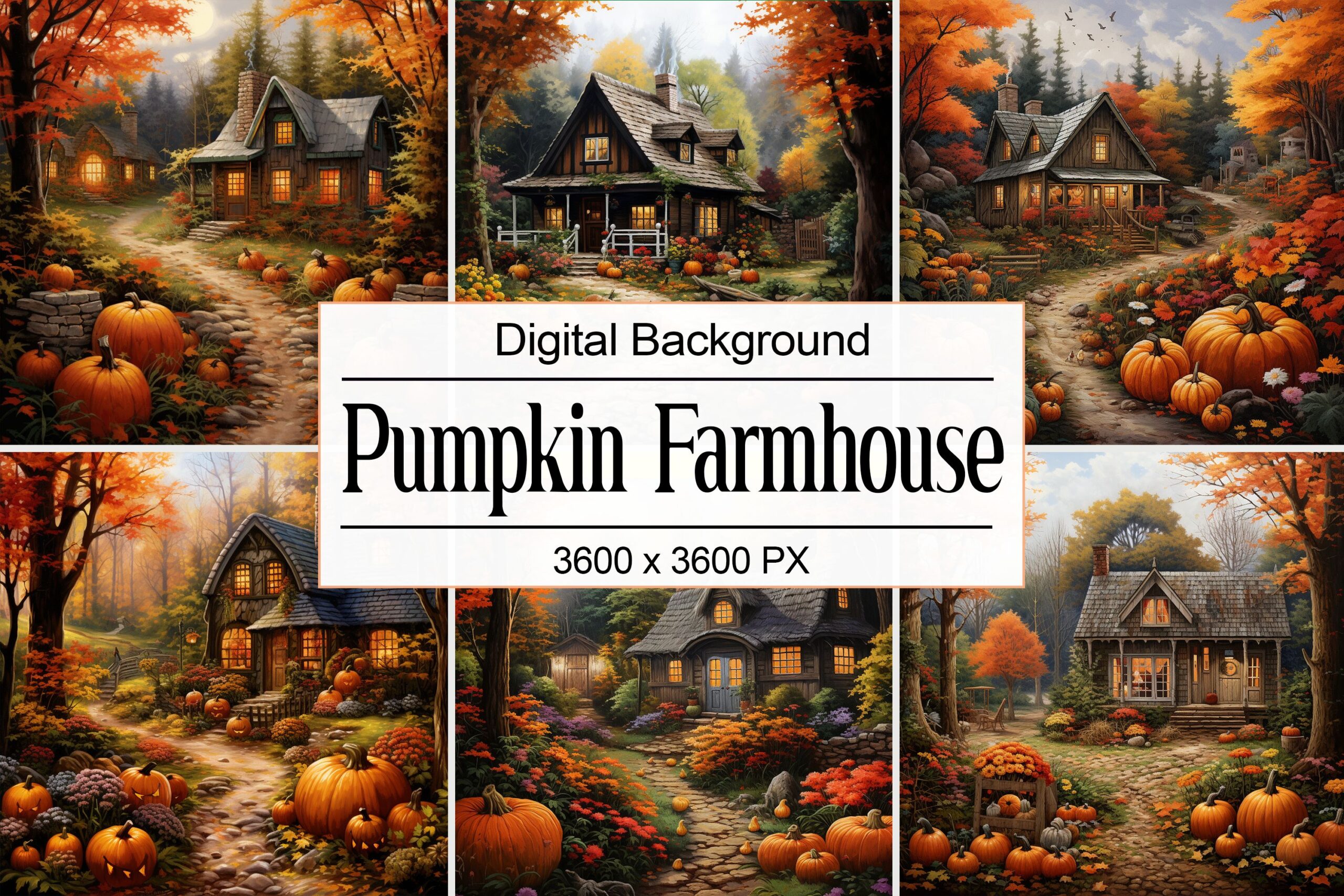 Autumn Pumpkin Farmhouse preview for craft projects