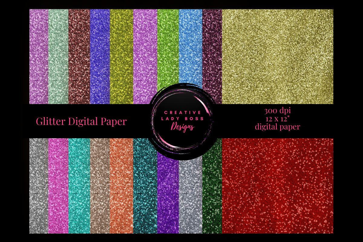 Digital Glitter Paper | Seamless Design preview for craft projects