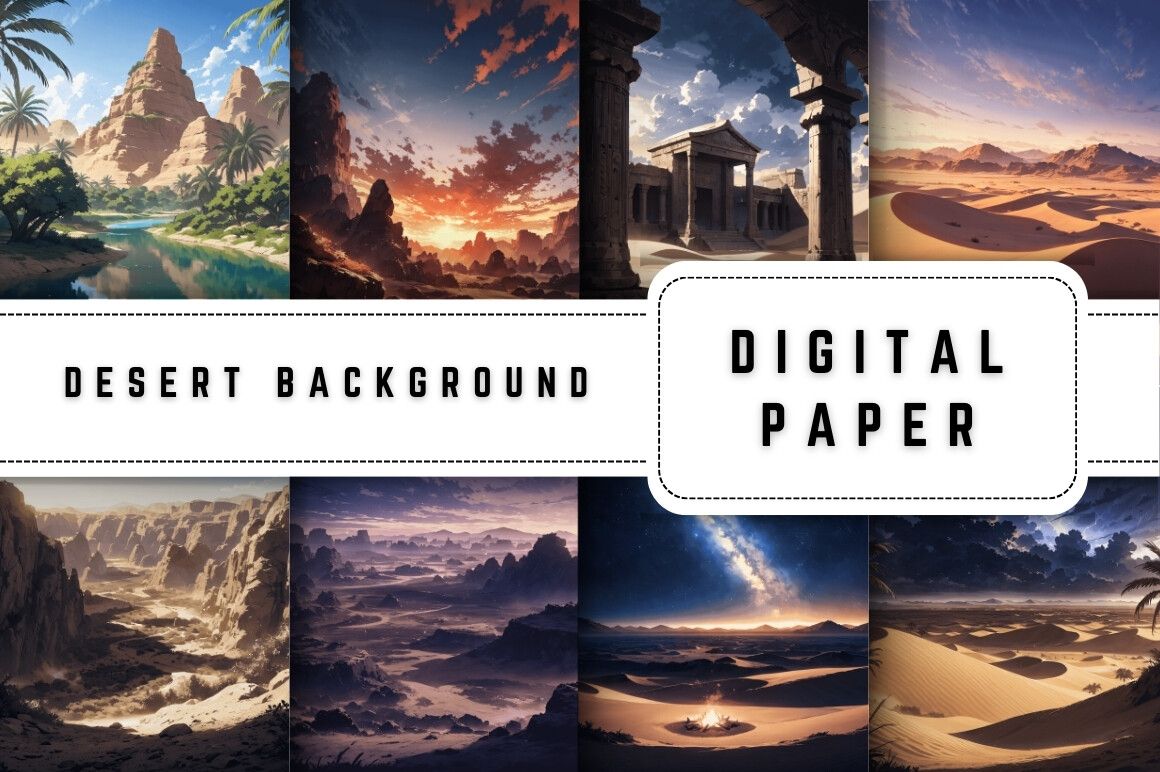 Desert Digital Paper preview for craft projects