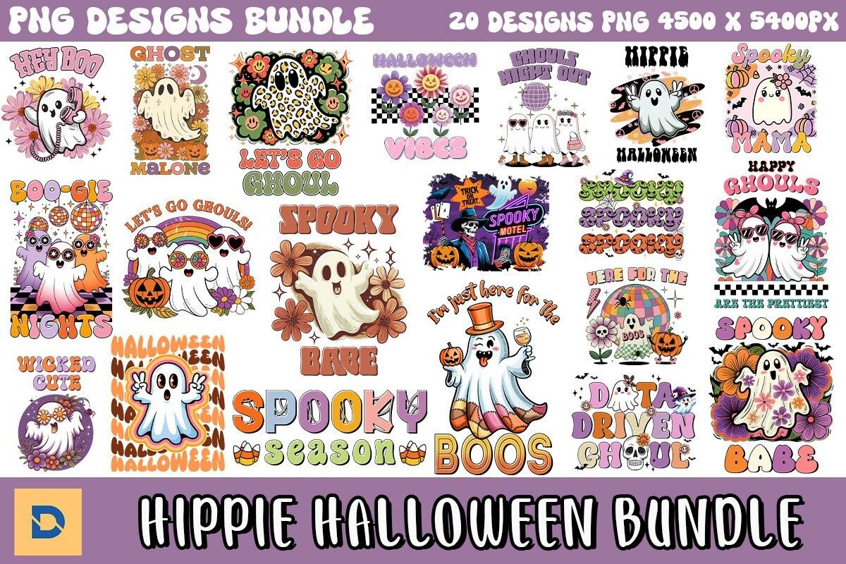 Halloween Sublimation Bundle preview for cute Halloween ghost sublimation crafts