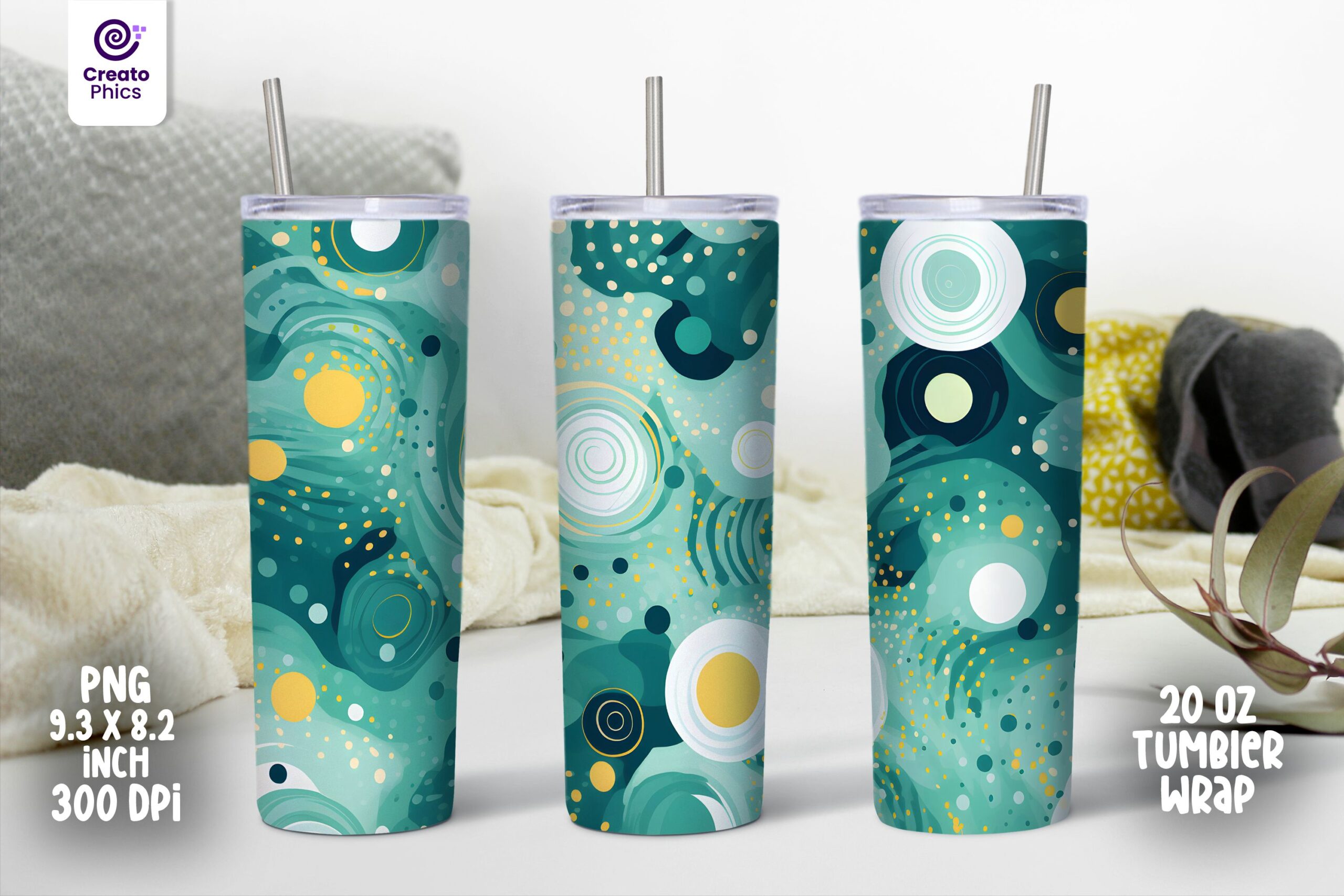 Cool Abstract 20 Oz 3d Tumbler Wrap preview for craft projects