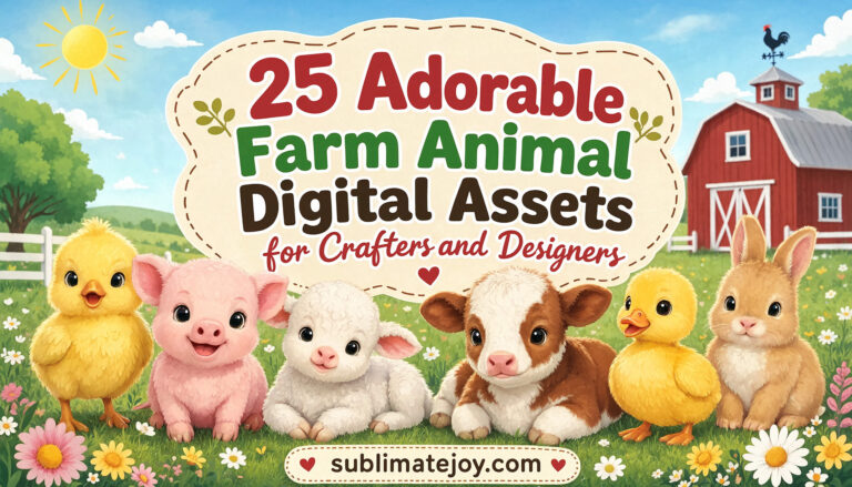 25 Adorable Farm Animal Digital Assets for Crafters and Designers