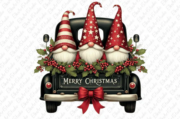 Christmas Gnome Merry Christmas PNG preview for Christmas gnome sublimation PNG