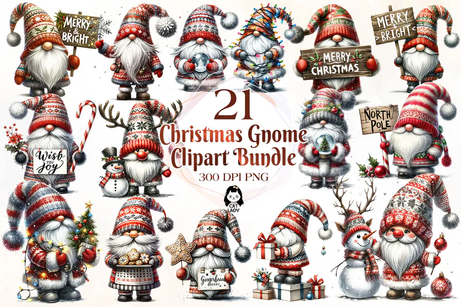 Cute Christmas Gnome Sublimation Clipart preview for Christmas gnome sublimation PNG