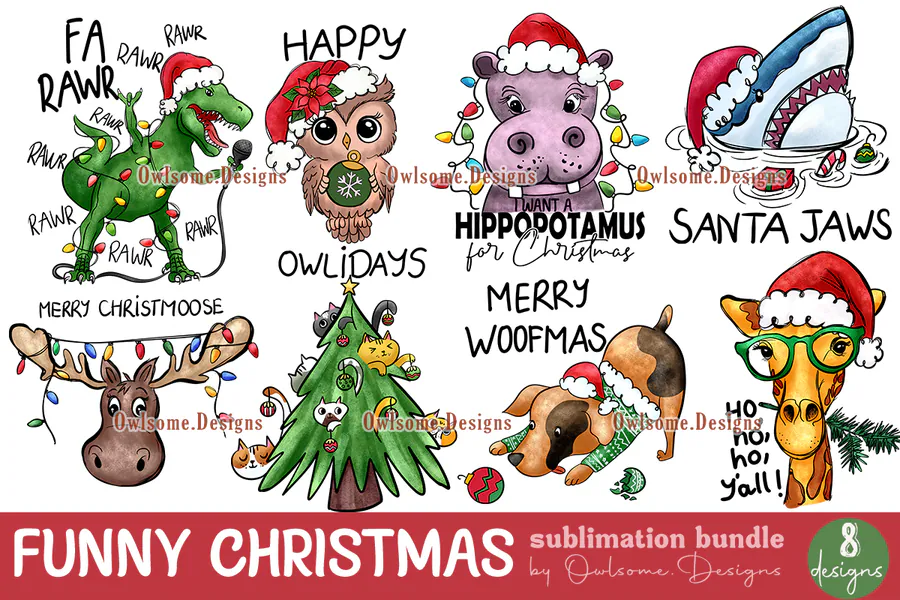 Funny Christmas Sublimation Bundle preview for funny Christmas sublimation PNG