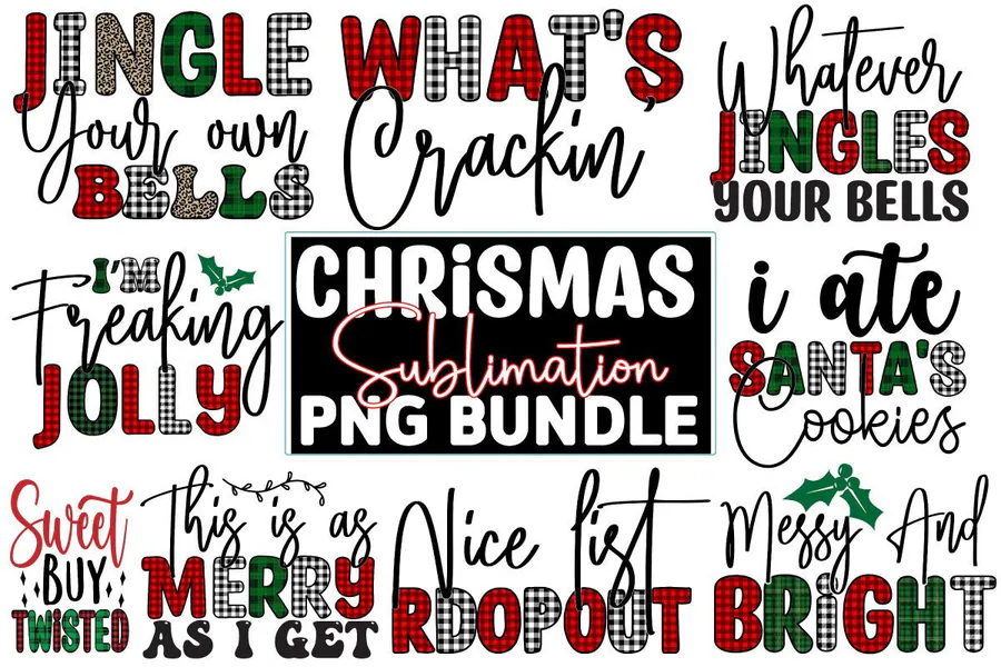 Funny Christmas Sublimation Bundle preview for funny Christmas sublimation PNG