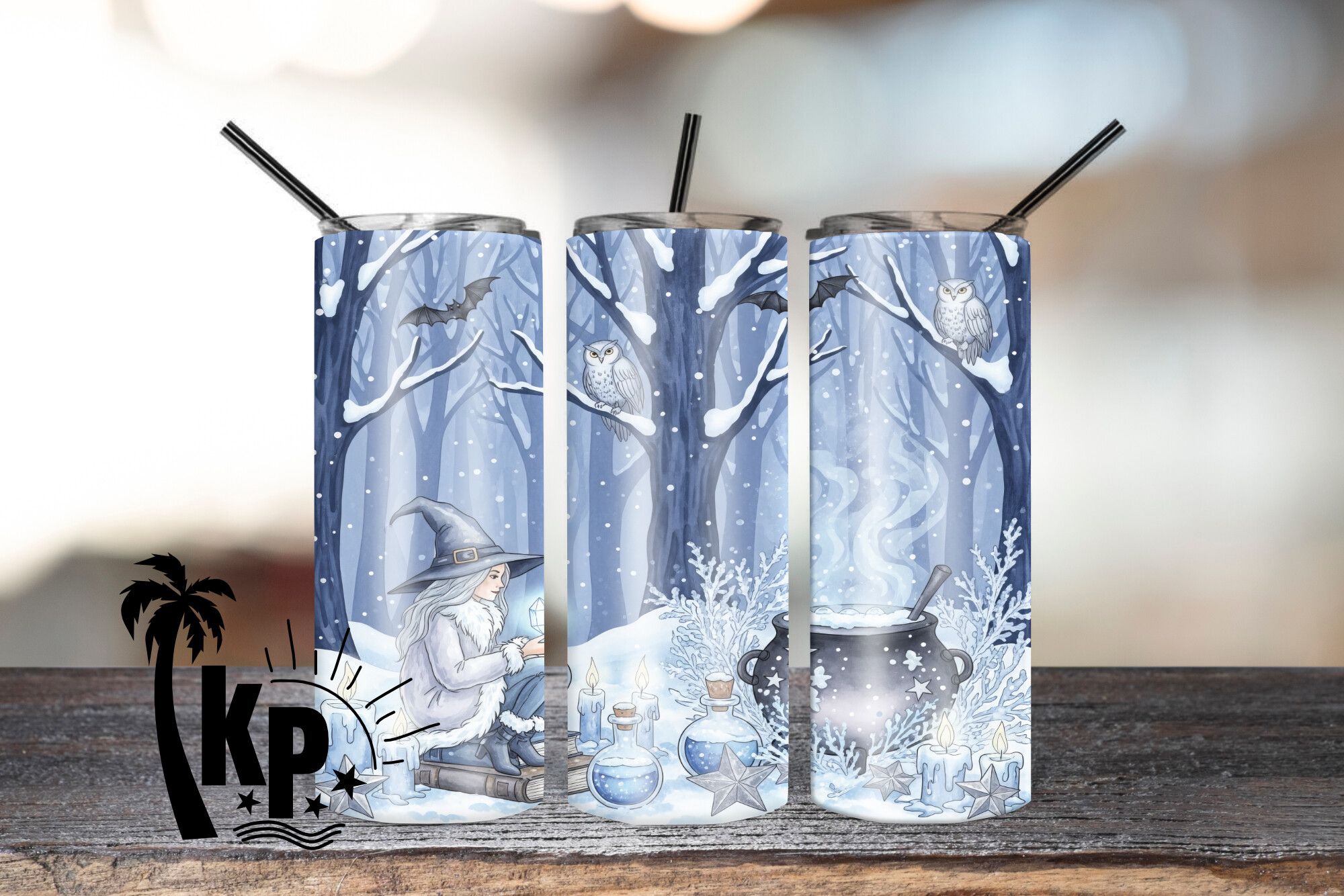 Winter Witch 20oz Skinny Tumbler Wrap preview for craft projects
