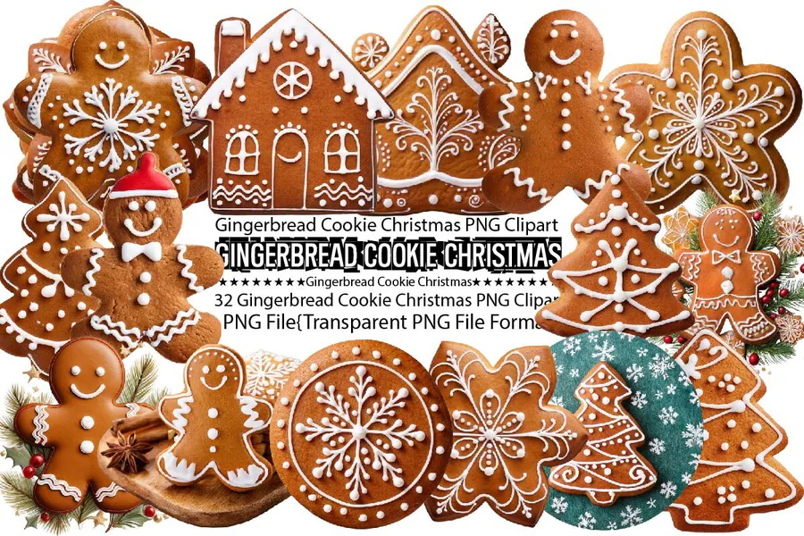 Gingerbread Cookie Christmas Sublimation preview for gingerbread Christmas sublimation PNG