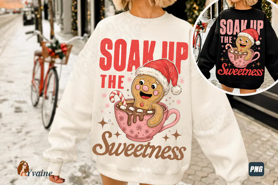 Christmas Gingerbread Hot Cocoa PNG preview for gingerbread Christmas sublimation PNG