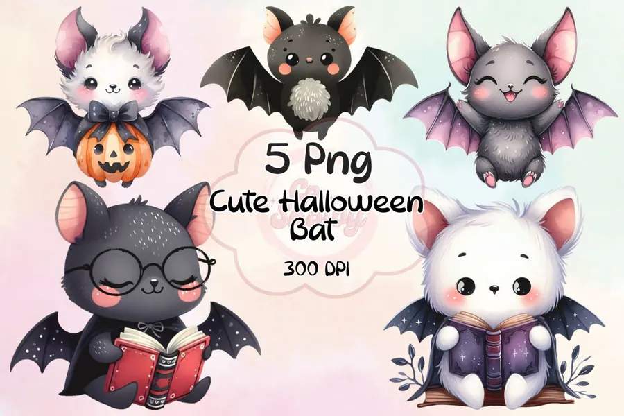Cute Halloween Bat Clipart Sublimation preview for Halloween bat sublimation PNG