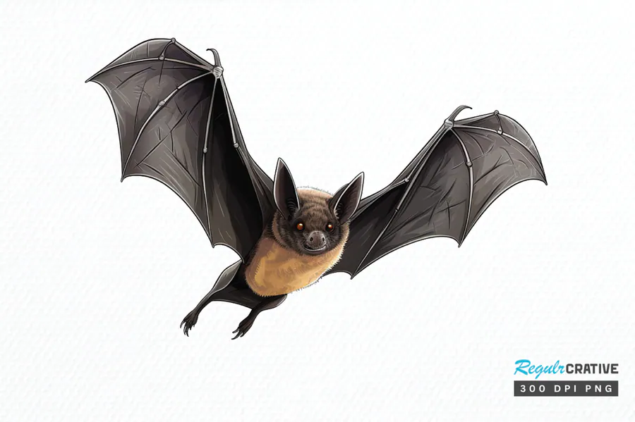 Watercolor Bats Sublimation Clipart Png preview for Halloween bat sublimation PNG