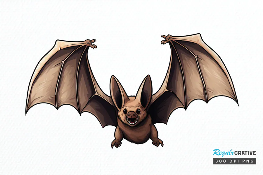 Watercolor Bats Sublimation Clipart Png preview for Halloween bat sublimation PNG