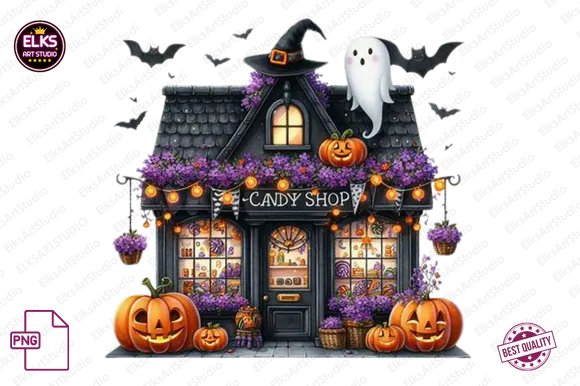Halloween Candy Shop Sublimation PNG preview for Halloween candy sublimation PNG