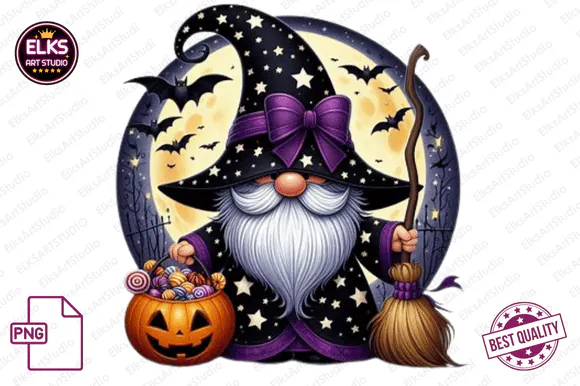 Halloween Gnome Sublimation Png preview for Halloween gnome sublimation PNG
