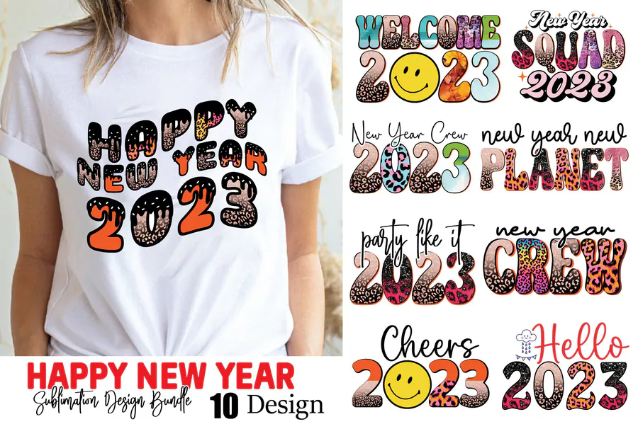 Happy New Year Sublimation Bundle preview for happy new year sublimation PNG