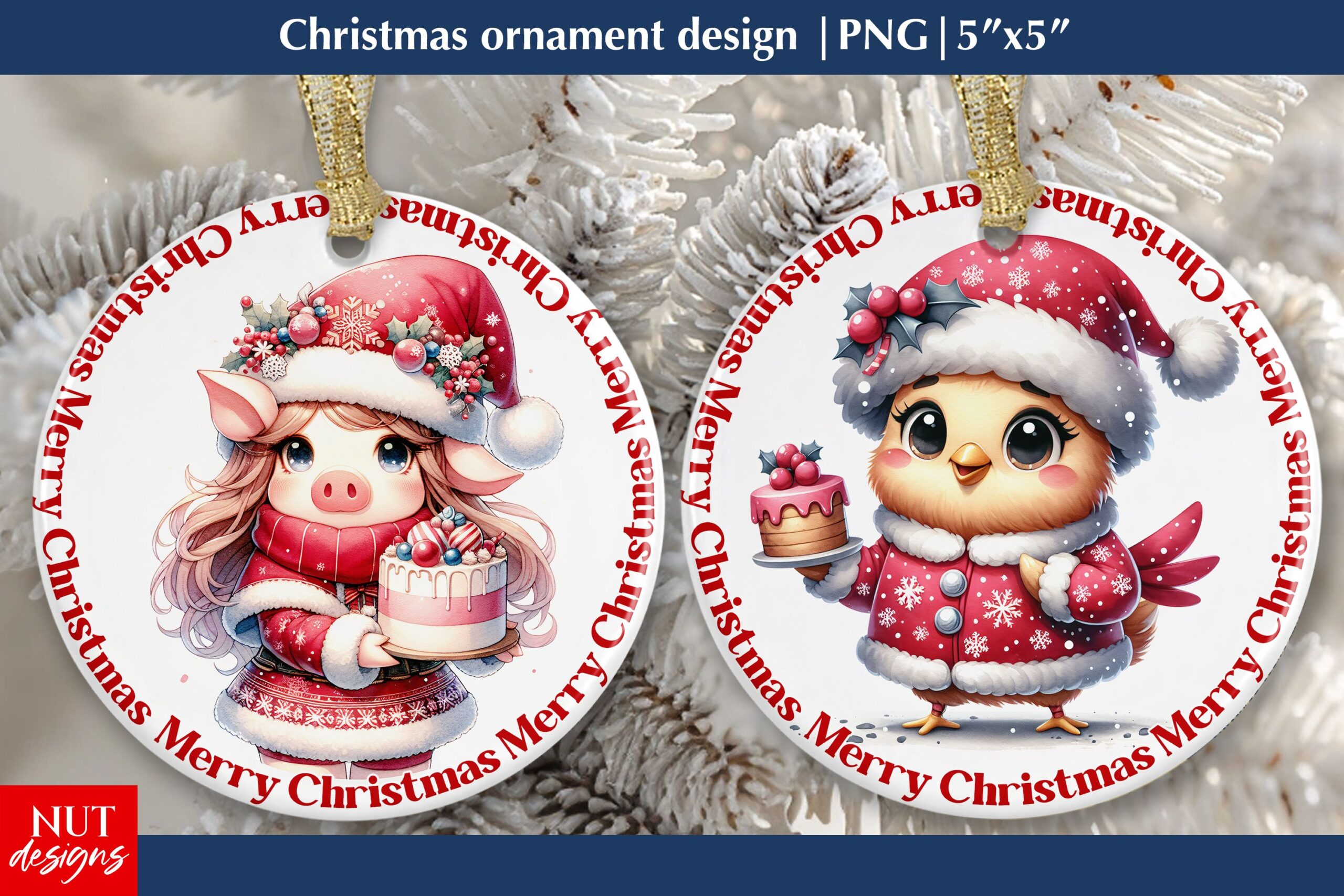 Farm Christmas Ornament Farm Animals preview for craft projects