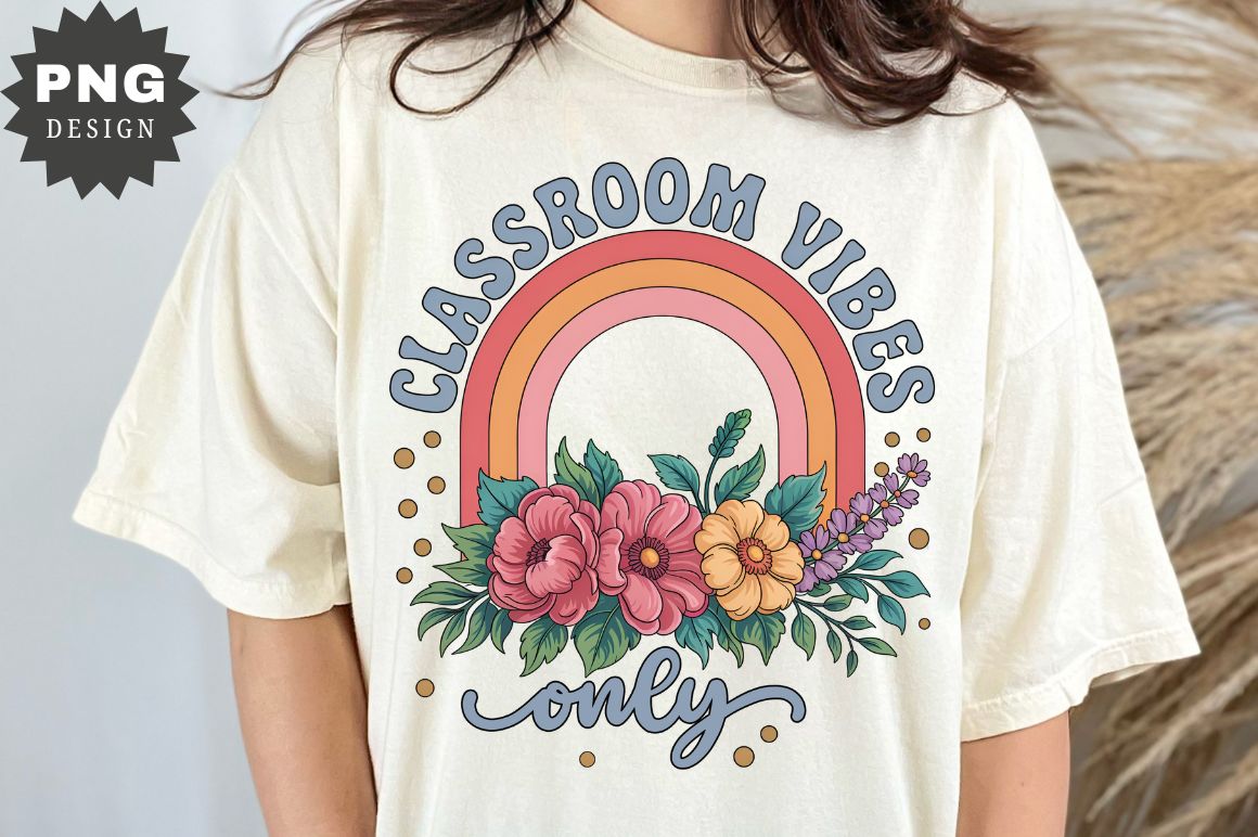 Retro Teacher Sublimation Design preview for craft projects