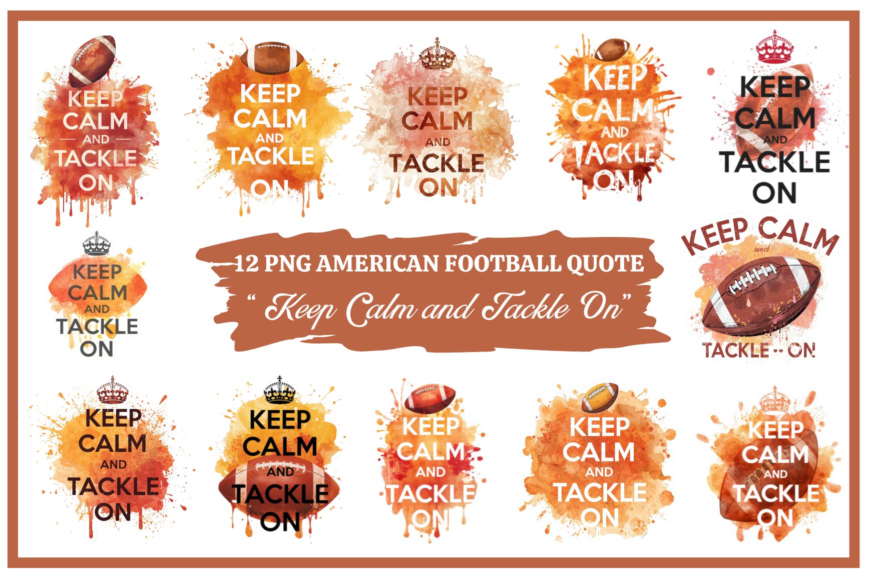 American Football Watercolor Quote #52 preview for craft projects