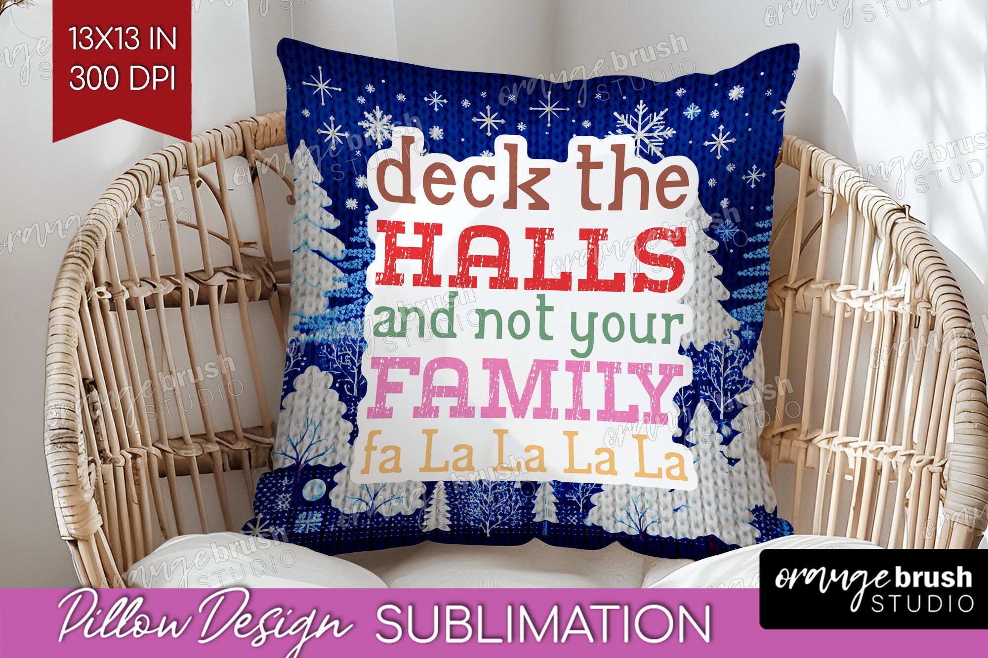 Funny Christmas Quote Pillow Cover PNG preview for craft projects