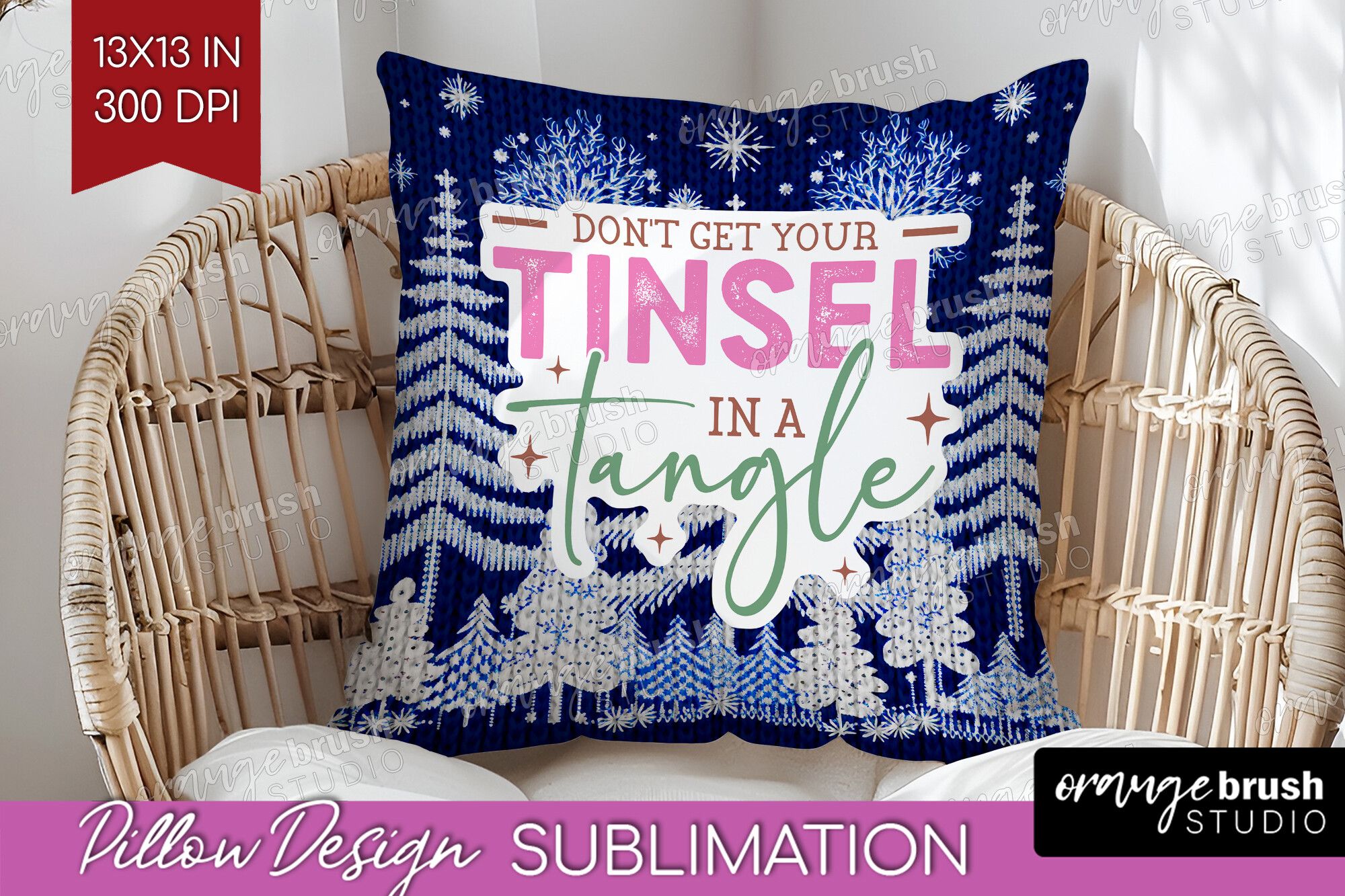 Funny Christmas Quote Pillow Cover PNG preview for craft projects
