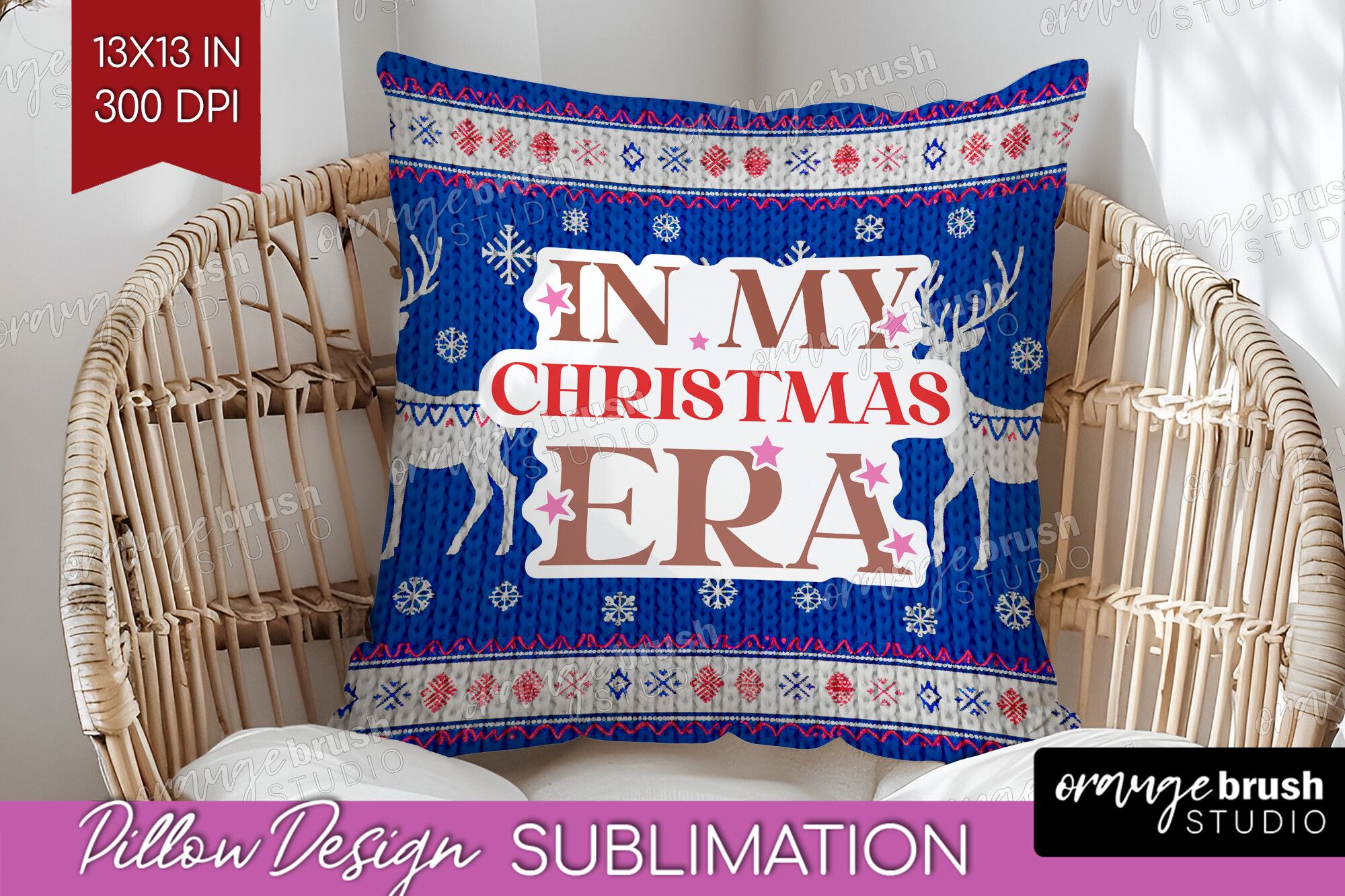 Funny Christmas Quote Pillow Cover PNG preview for craft projects