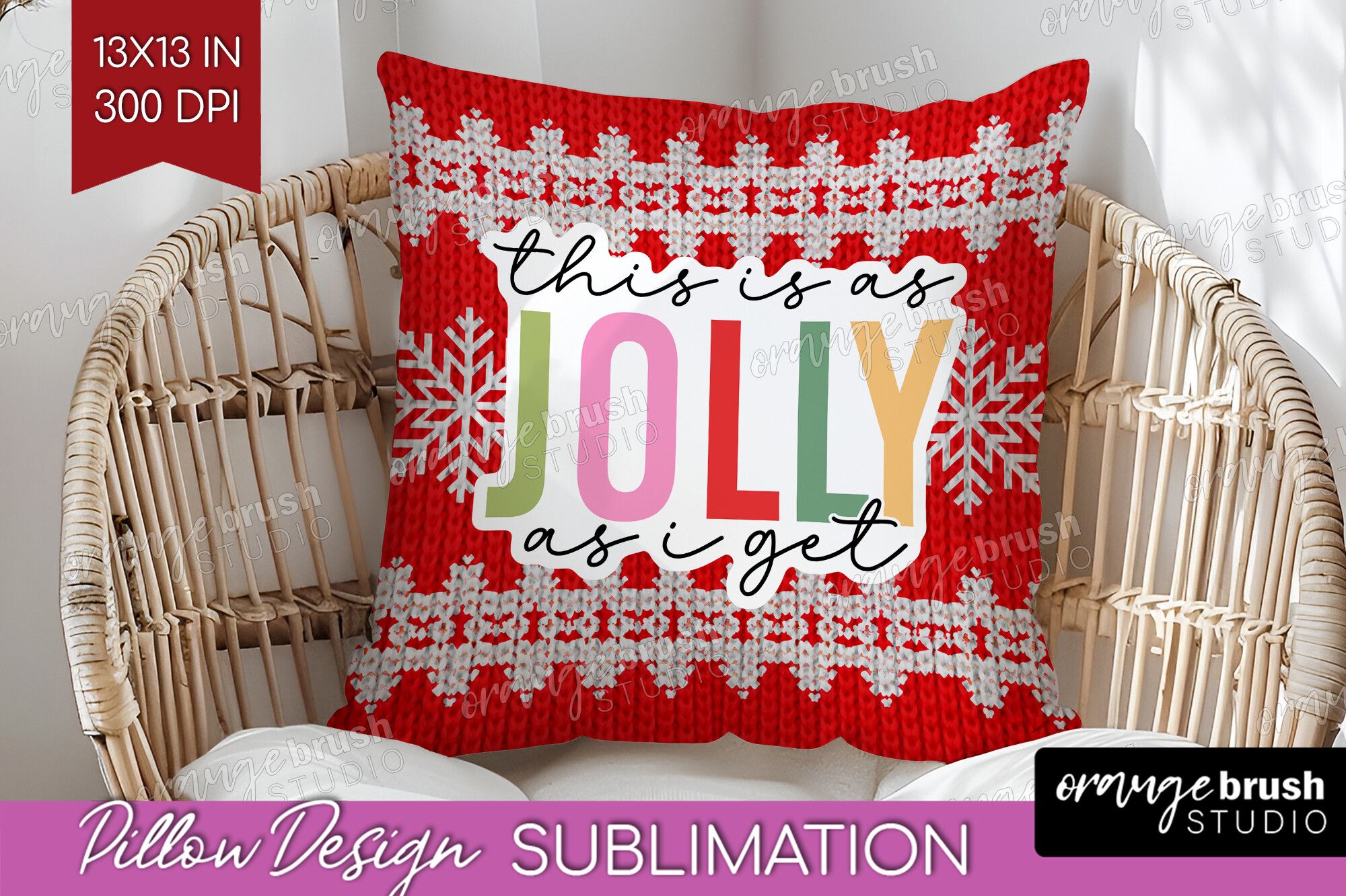 Funny Christmas Quote Pillow Cover PNG preview for craft projects