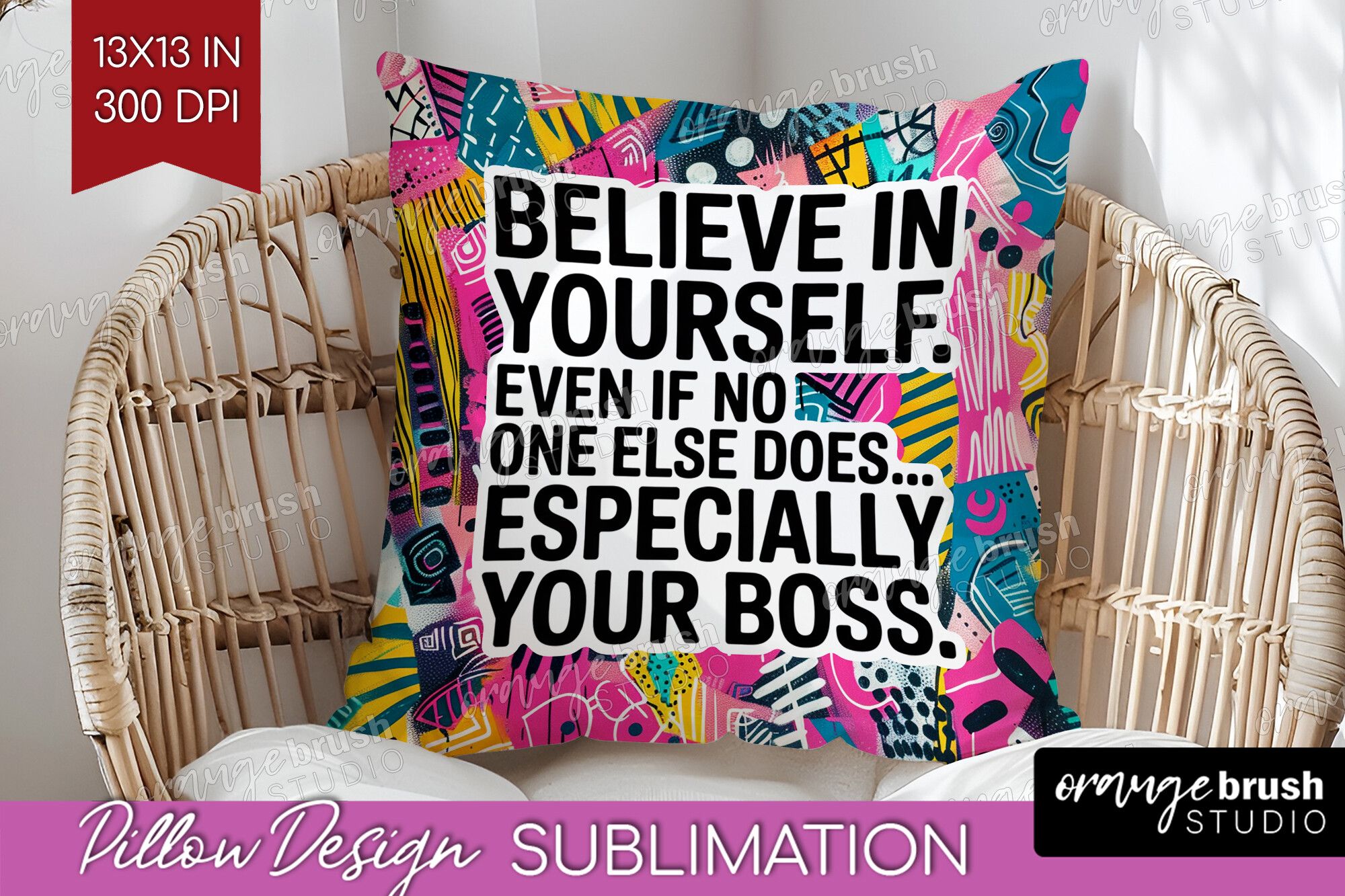 Funny Sarcastic Quote Pillow Cover PNG preview for craft projects