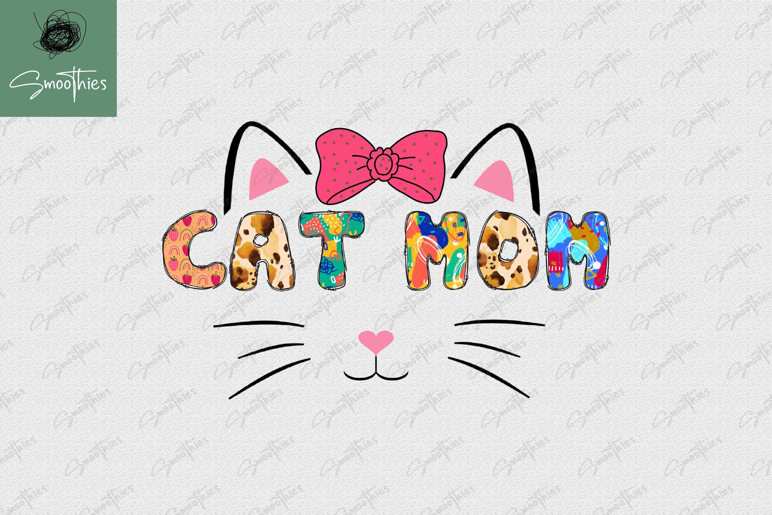 Cat Mom Cute Sublimation Png Mother preview for craft projects