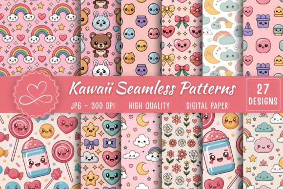 Kawaii Seamless Patterns