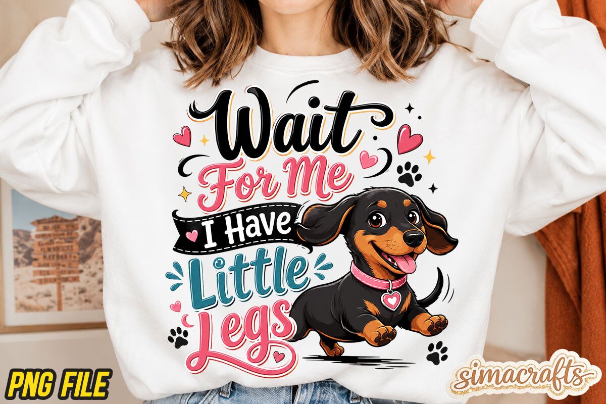 Wait for Me Dachshund Cute Dog PNG preview for craft projects