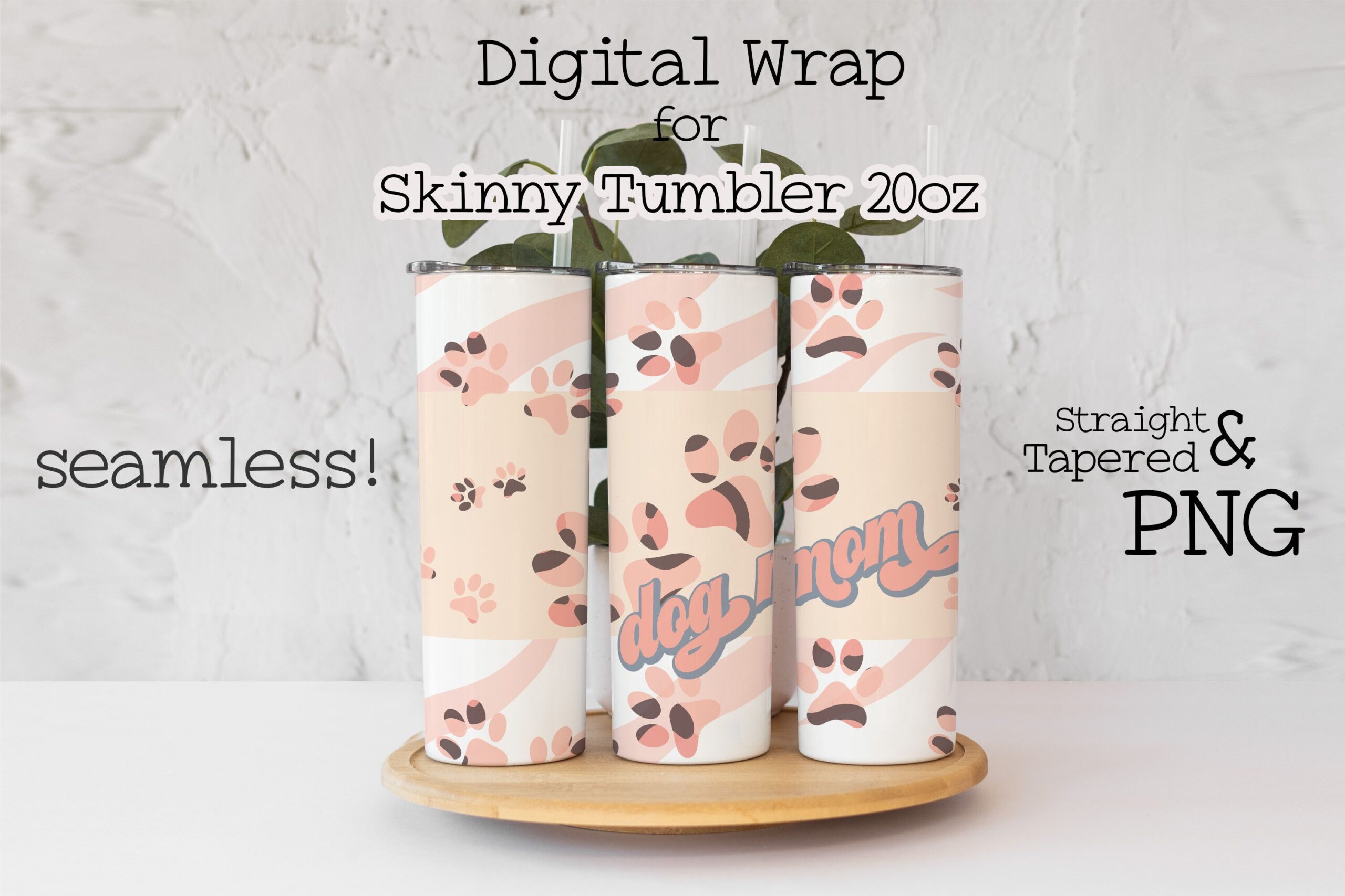 Dog Mom Cute Tumbler Wrap Sublimation preview for craft projects
