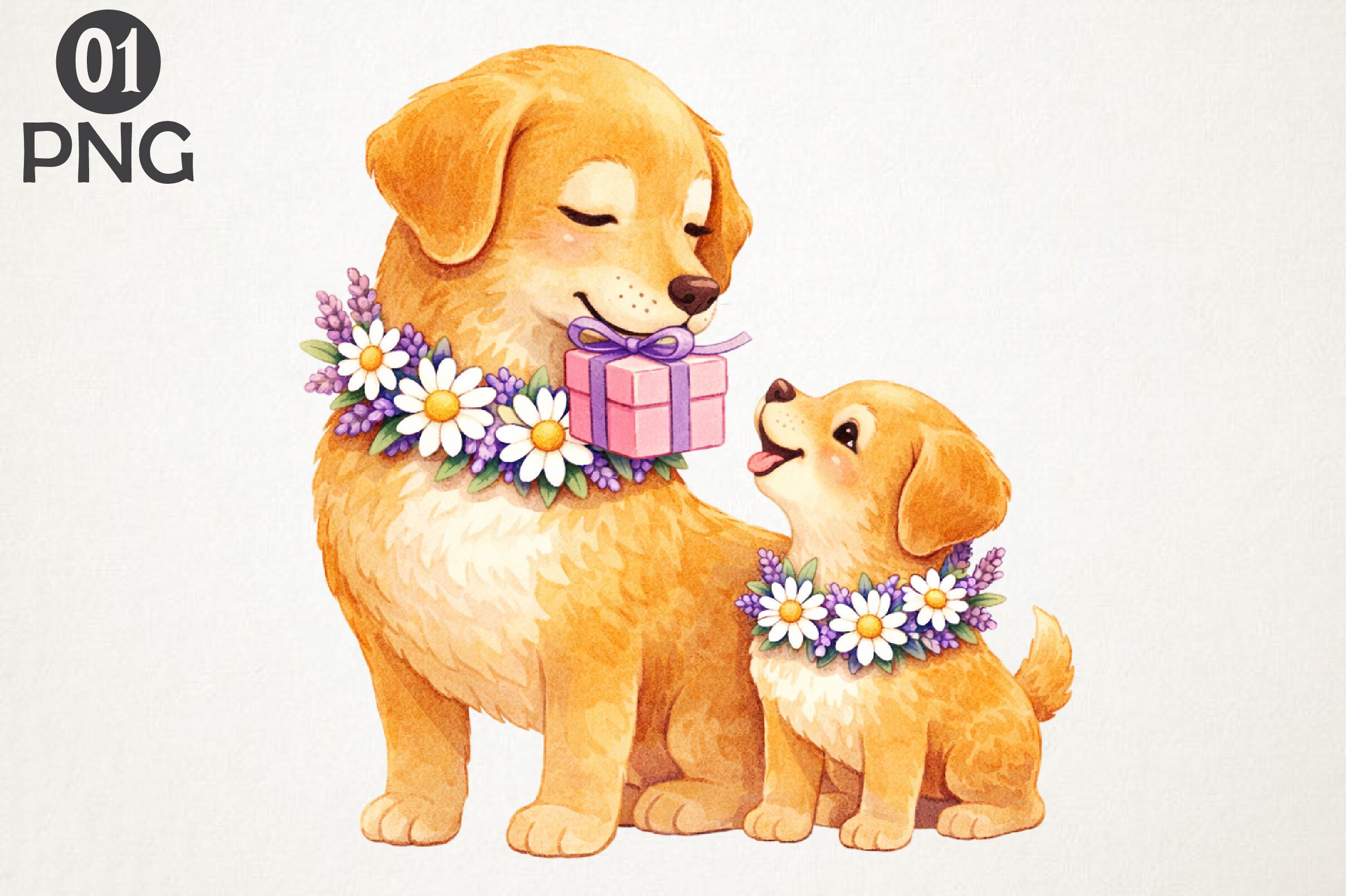 Cute Dog Mom Puppy Gift Clipart PNG preview for craft projects