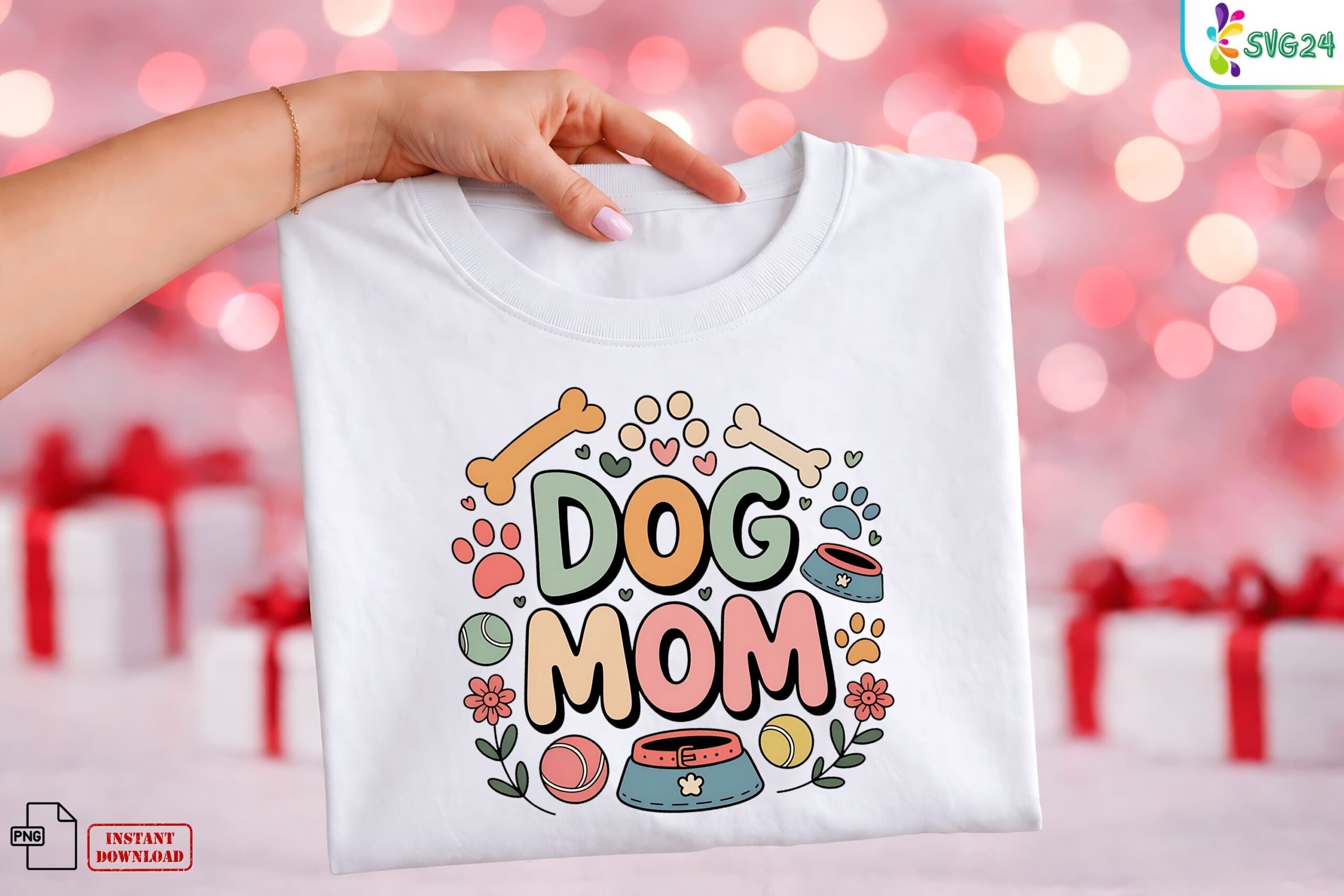 Cute Dog Mom Png, Dog Lover Shirt preview for craft projects