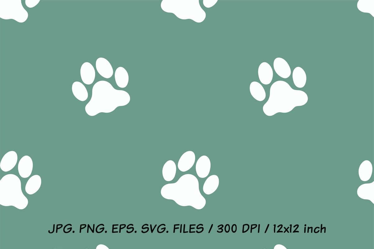 Cute Paw Print Seamless Pattern preview for craft projects