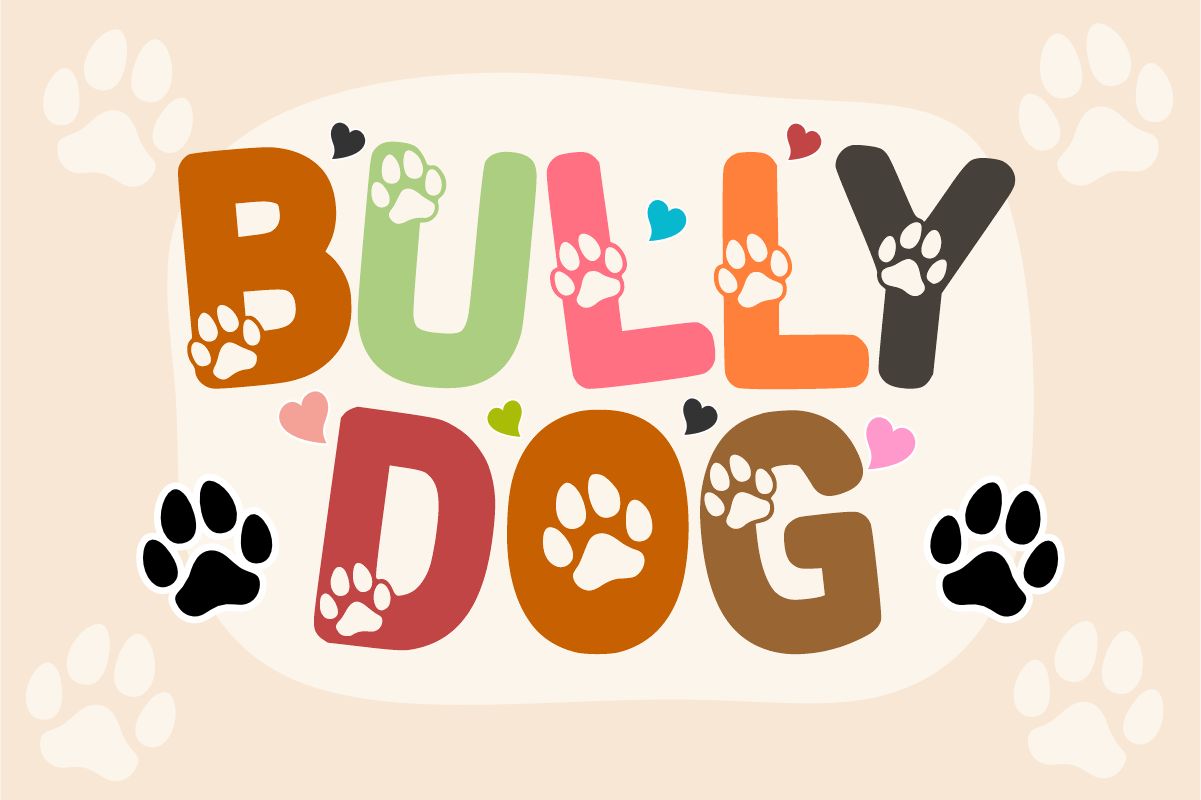 Bully Dog Font preview for craft projects