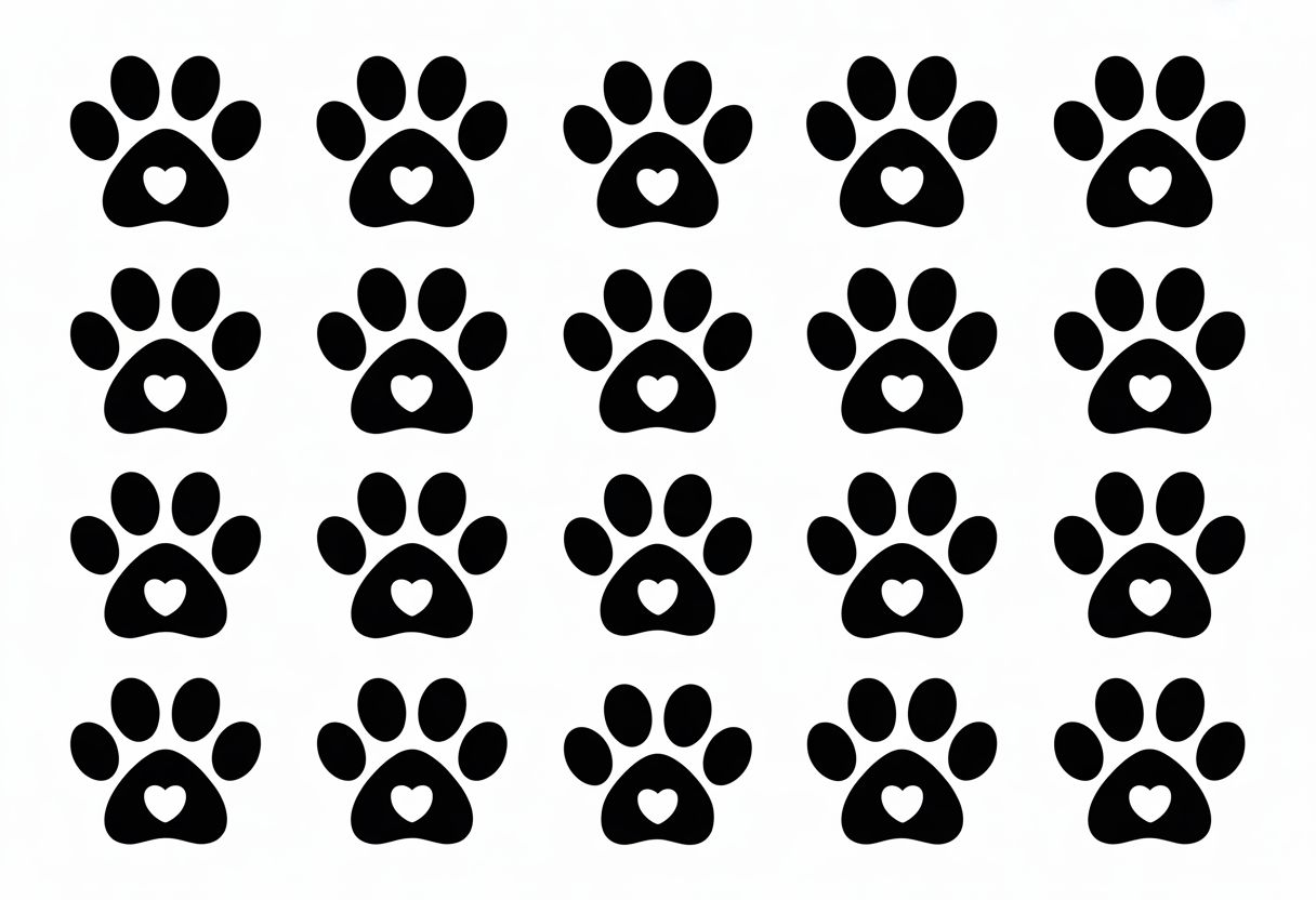 Cute Paw Print Heart Pattern SVG preview for craft projects