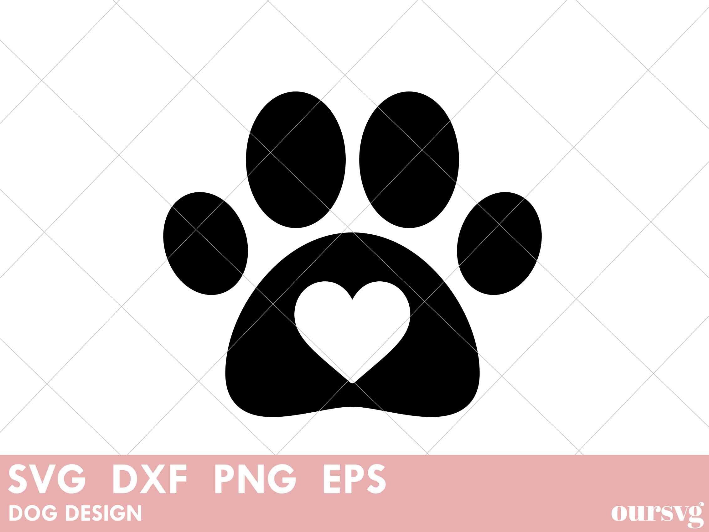 Super Cute Paw Print Loveheart Dog Puppy preview for craft projects
