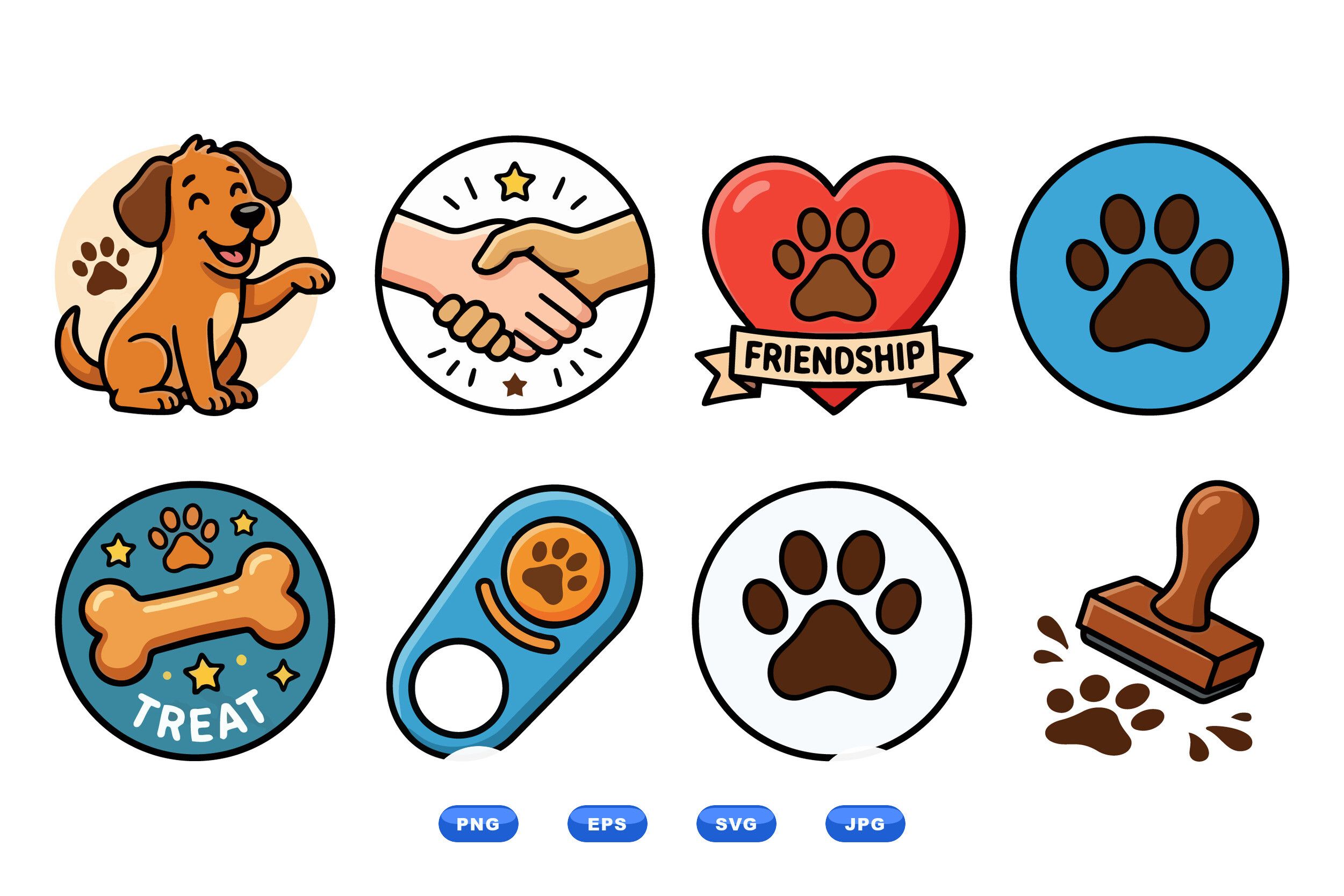 Cute Paw Print Clipart Pack preview for craft projects