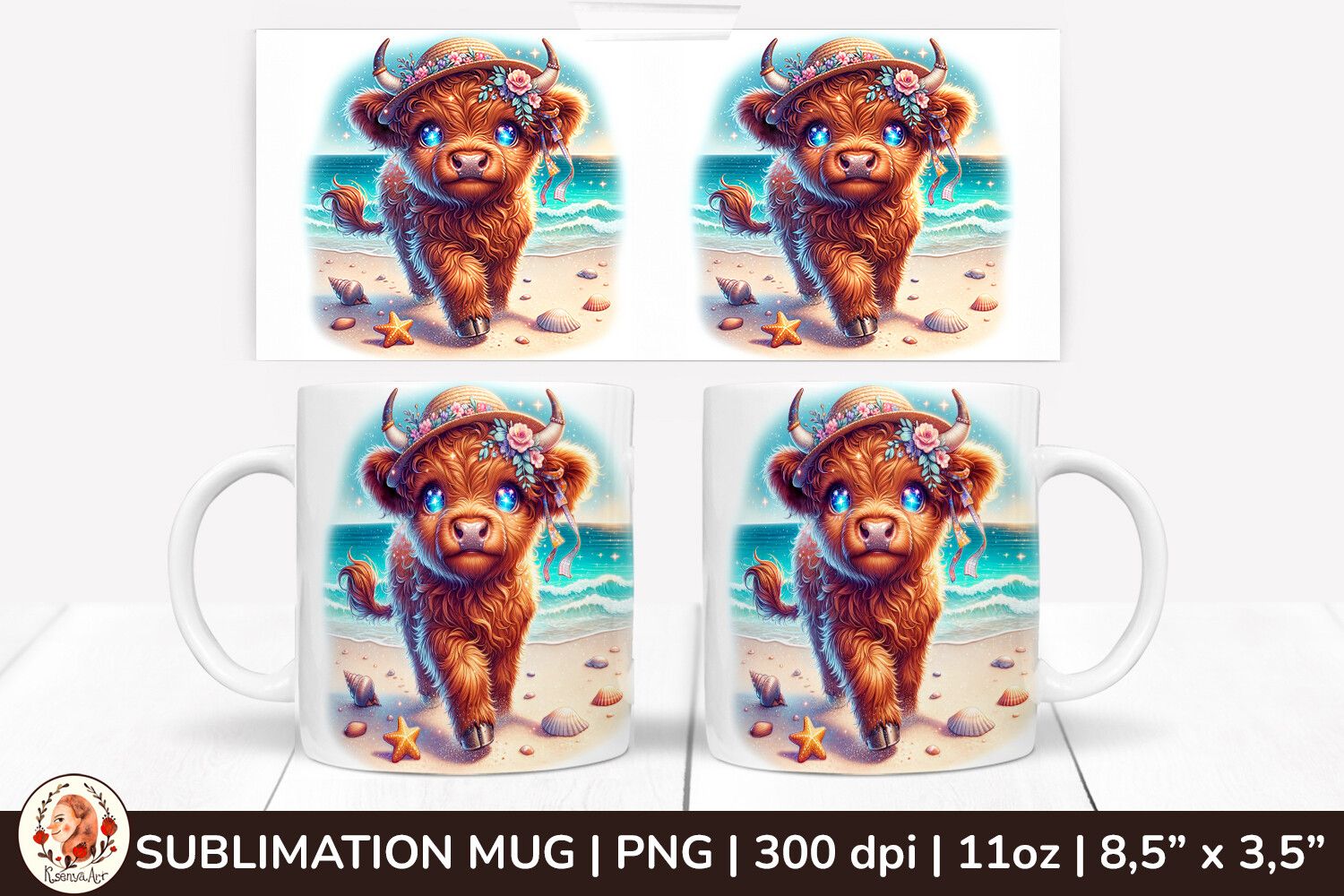 3D Beach Mug,Cute Farm Animals, Summer preview for craft projects