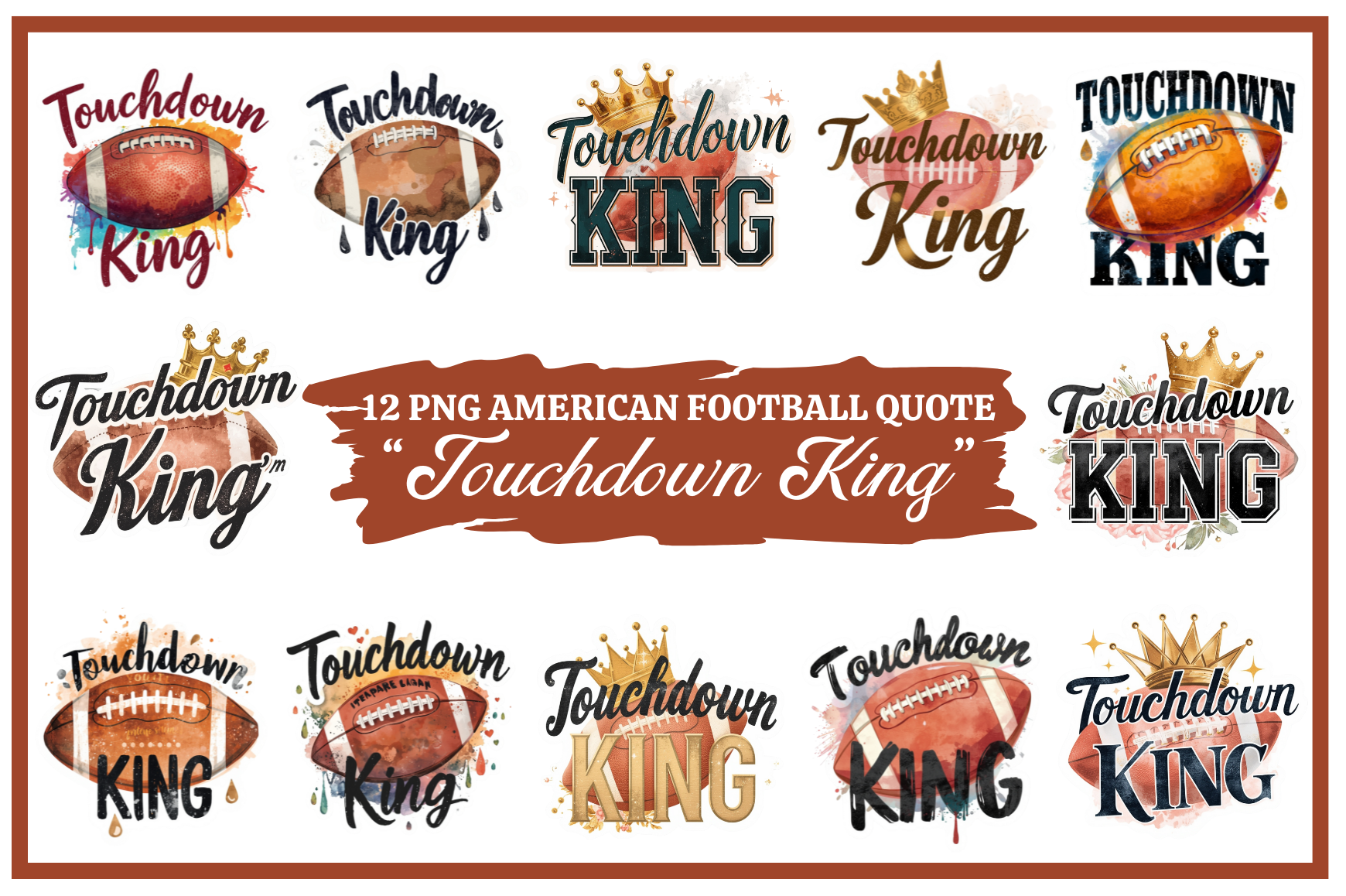 American Football Watercolor Quote #57 preview for craft projects