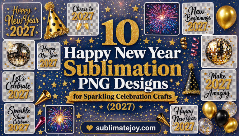 10 Happy New Year Sublimation PNG Designs for Sparkling Celebration Crafts (2027)