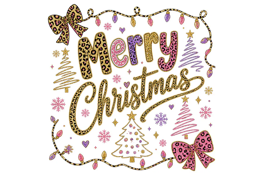 Merry Christmas Sublimation PNG preview for retro Christmas sublimation PNG
