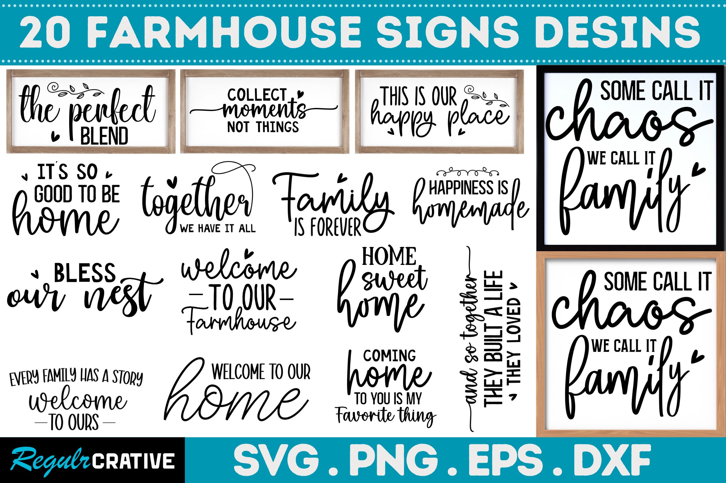 Farmhouse Sign SVG Bundle preview for craft projects