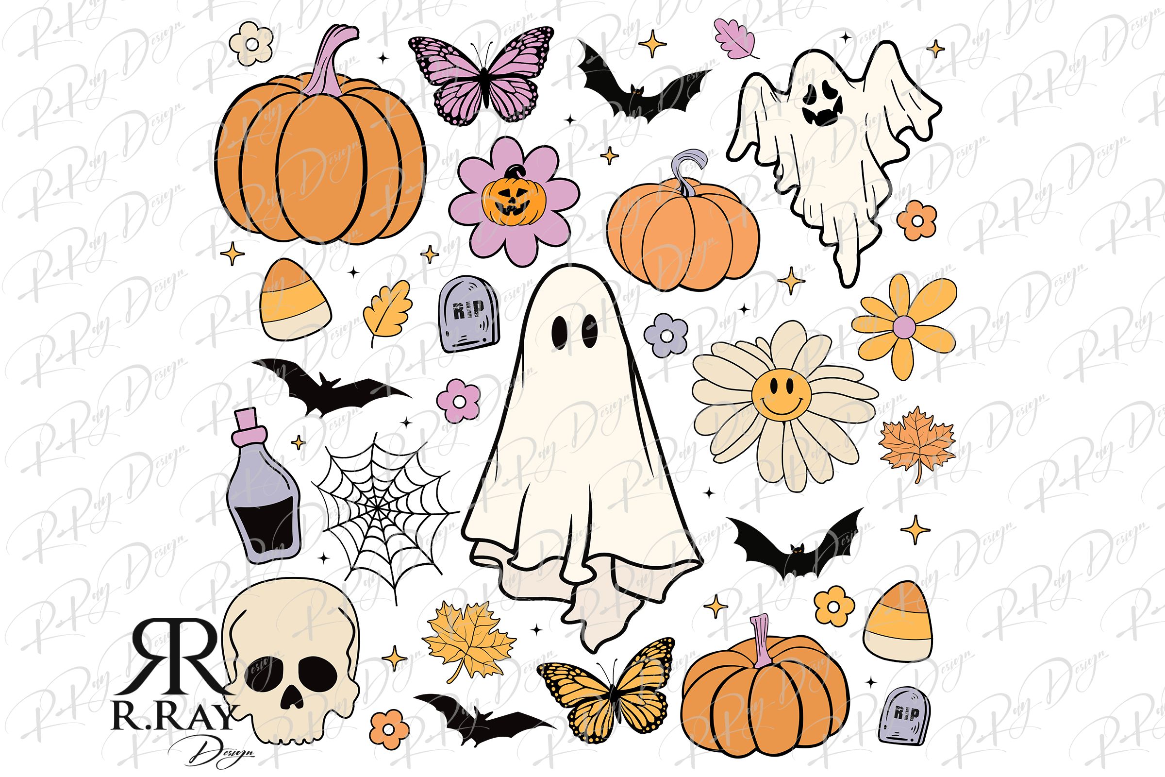Retro Halloween Ghost Sublimation preview for cute Halloween ghost sublimation crafts