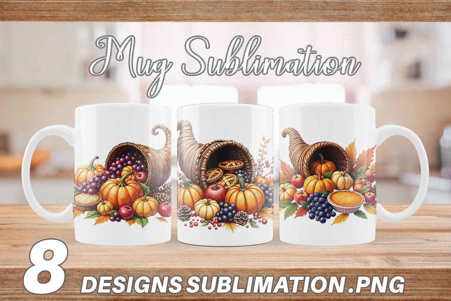Fall Harvest Mug Wrap preview for craft projects