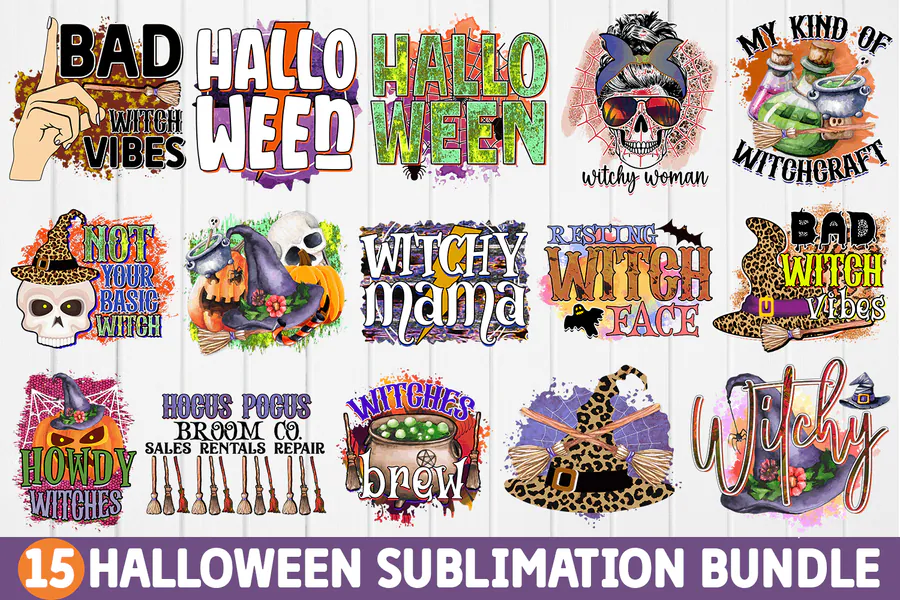Halloween Sublimation Bundle — Witch Quotes preview for Halloween witch sublimation PNG