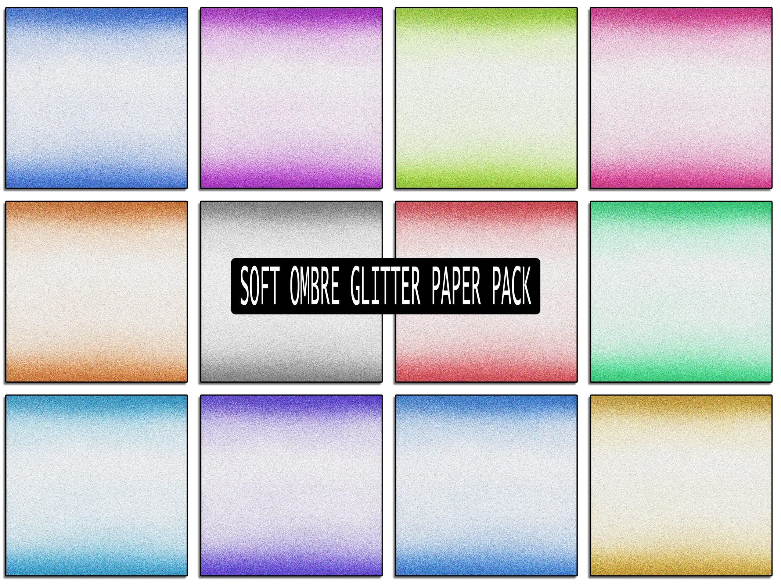 Soft Ombre Glitter Paper Pack preview for craft projects