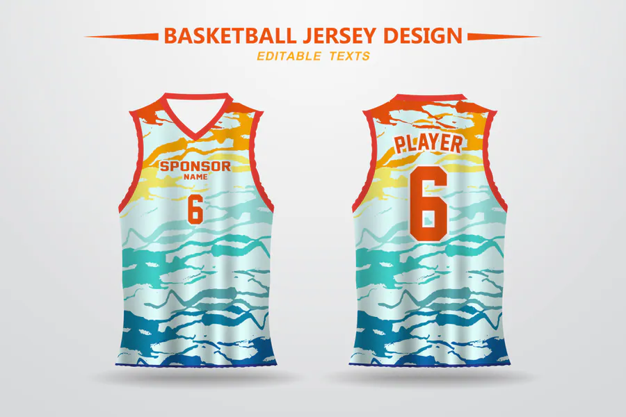 Basketball Jersey Design and Print preview for basketball jersey sublimation template