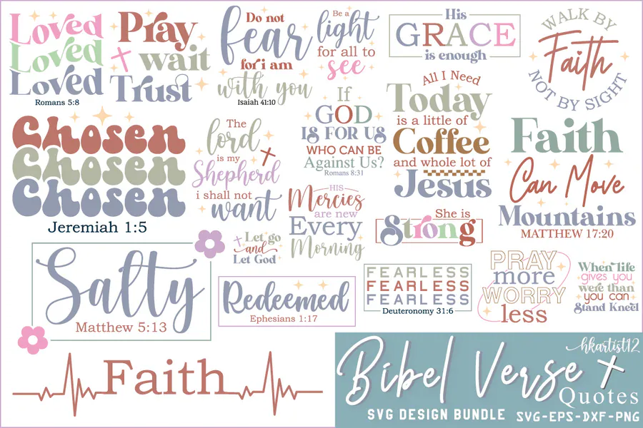 Bible Verse Christian SVG Bundle preview for christian shirt svg